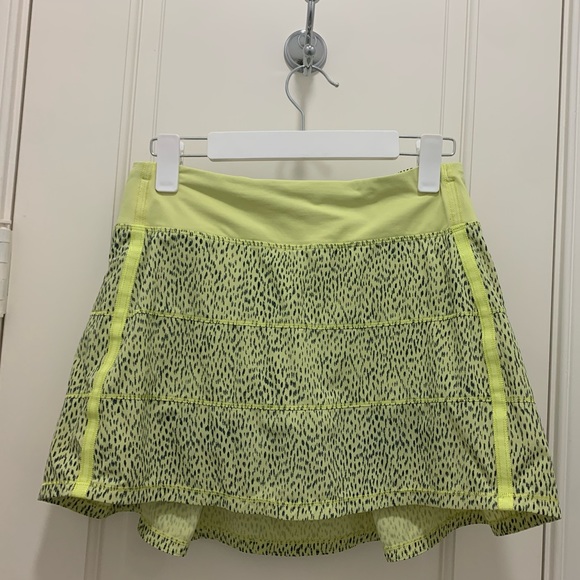 SOLD💛BNWOT ⭐️ LULULEMON PACE RIVAL SKIRT/SKORT LIME/YELLOW/GRAY DOTS-SIZE 6 REG - Picture 8 of 12